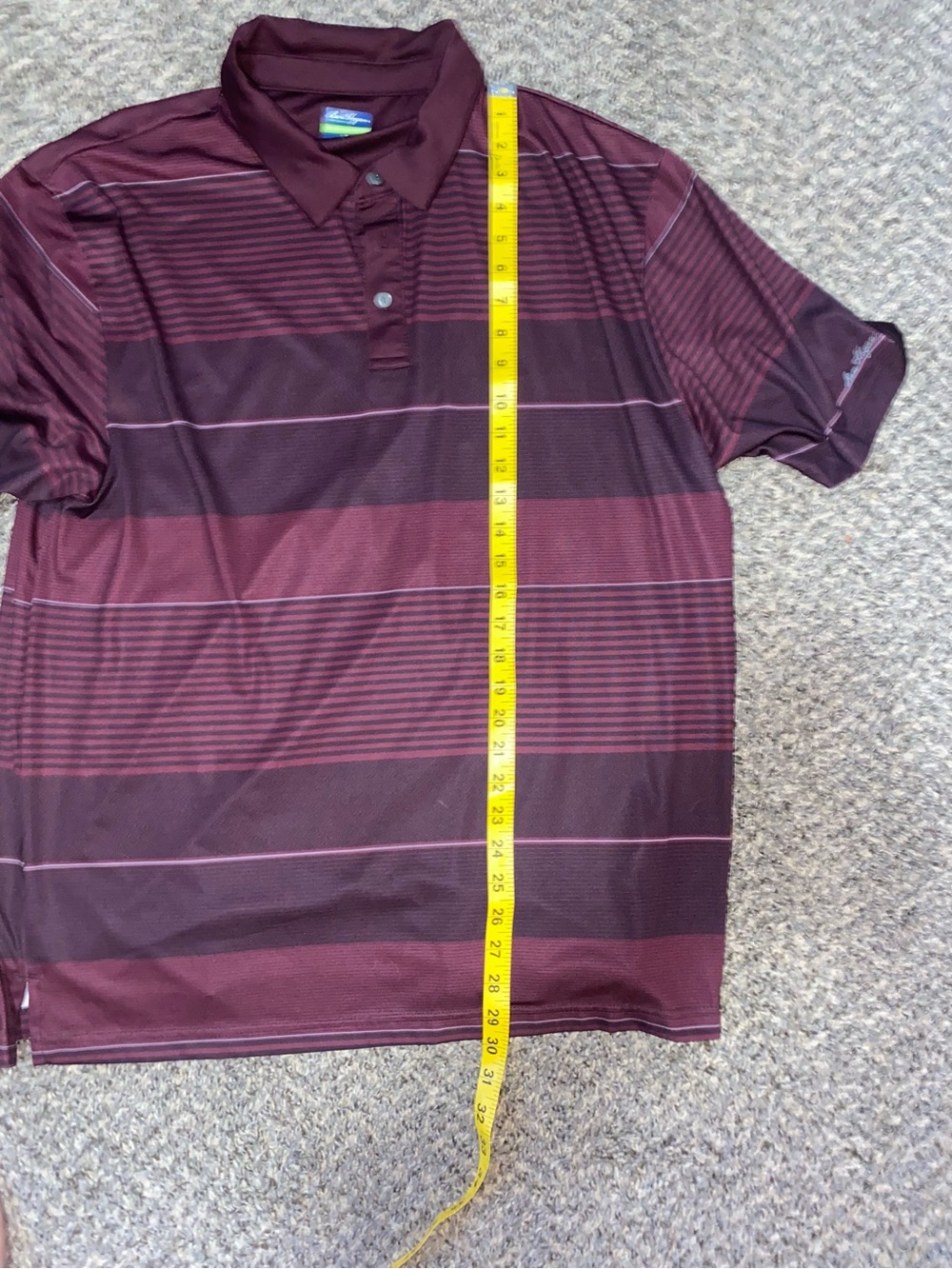 Hogan Men’s Polo in Burgundy and Dark Burgundy Stripes - Picture 5 of 5